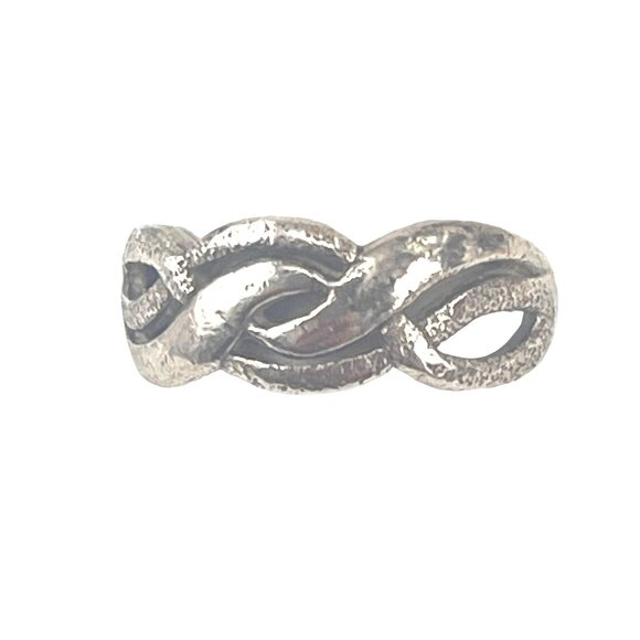 Sterling Silver Infinity Knot Band Ring Gift for Her Gift for Him - Picture 2 of 8